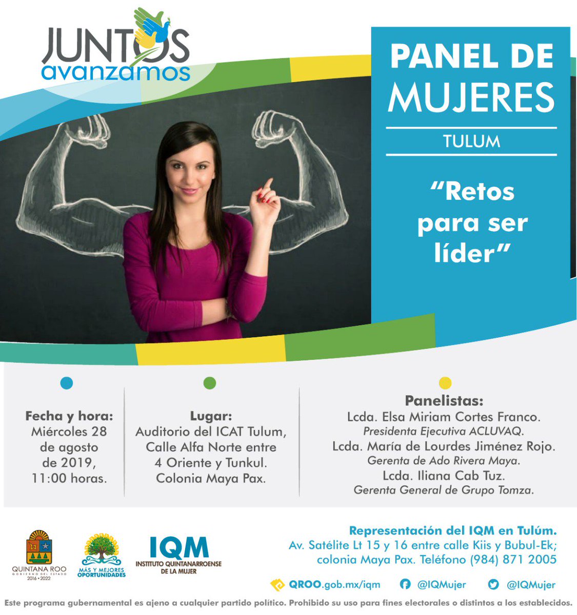 🔵 En Tulum te invitamos al Panel de Mujeres "Retos para ser Líder". Inscríbete al 📞👉 984 8712005 entrada libre!!!