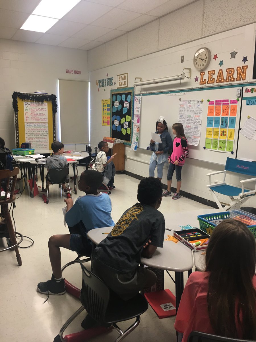 Powers_SWES's tweet photo. The class participated in a partner activity of showing, not telling today. What fun they had! https://t.co/6DorET2aTG