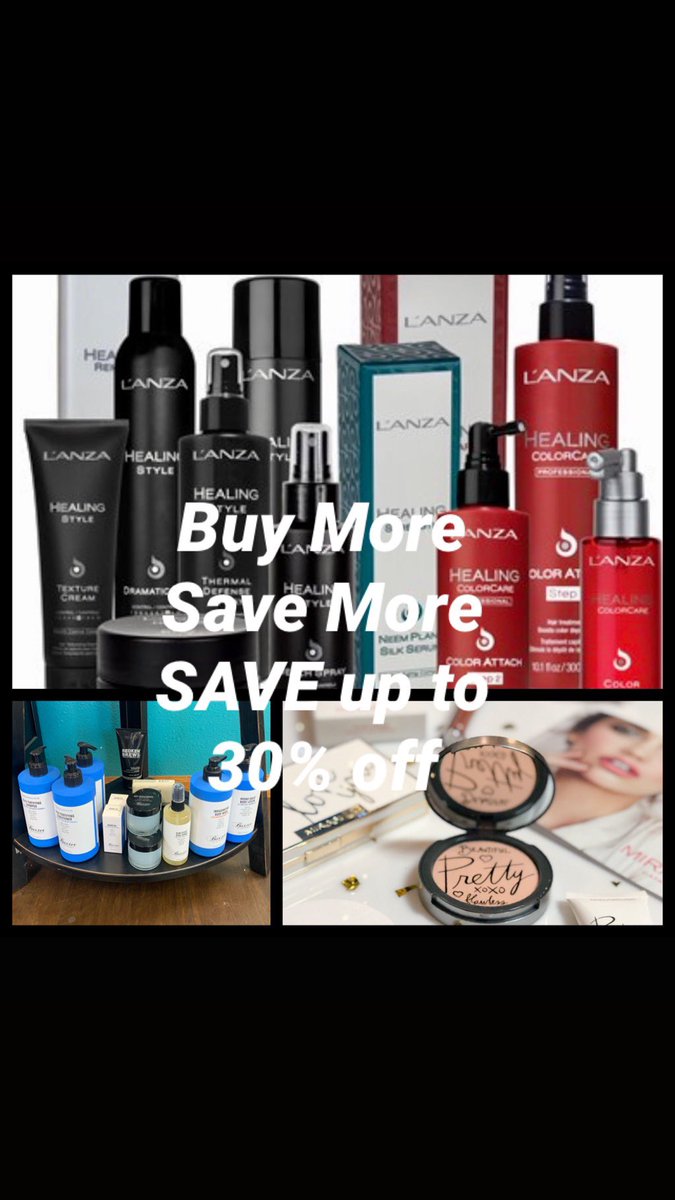 🖍📚✏️ SAVE $ on our Back to School Sale!  Buy More Save More!
   Buy 1 product get 10% off, Buy 2 products and get 20% off, Buy 3 or more products 30% off!!  All LANZA, Mirabella Makeup, Clinical Care Skin Solutions, and Baxter of California all on Sale!