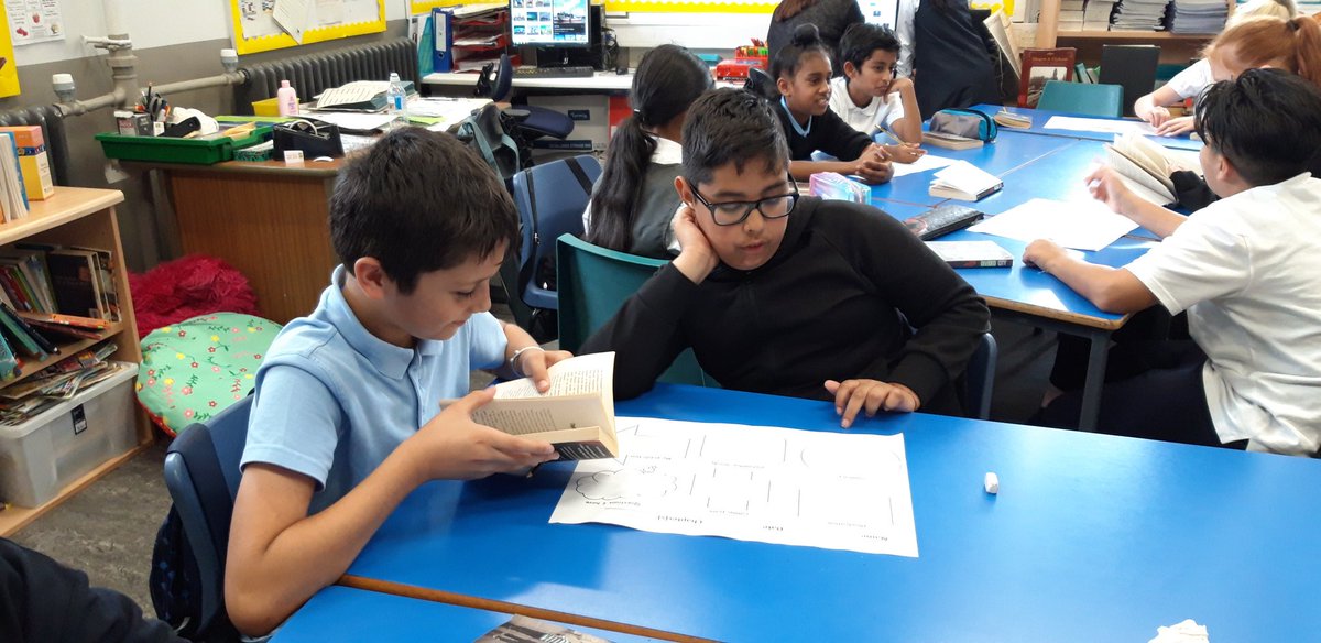 IbroxPrimaryP6T's tweet photo. P.7 worked in pairs to reflect on the chapter they had read. 
#dividedcity
#makeconnections
#askquestions
#visualise
#makepredictions
#summarise https://t.co/RhitzMEj2G