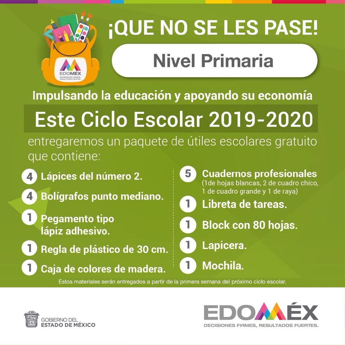 no_cbt's tweet photo. Para el ciclo escolar 2029-2020 cerca de 3 millones de estudiantes de educación básica inscritos en escuelas públicas, recibirán paquetes de útiles escolares gratuitos.
@alfredodelmazo 
@SeducEdoMex
@alexfedezcam https://t.co/98v7GbBeLe