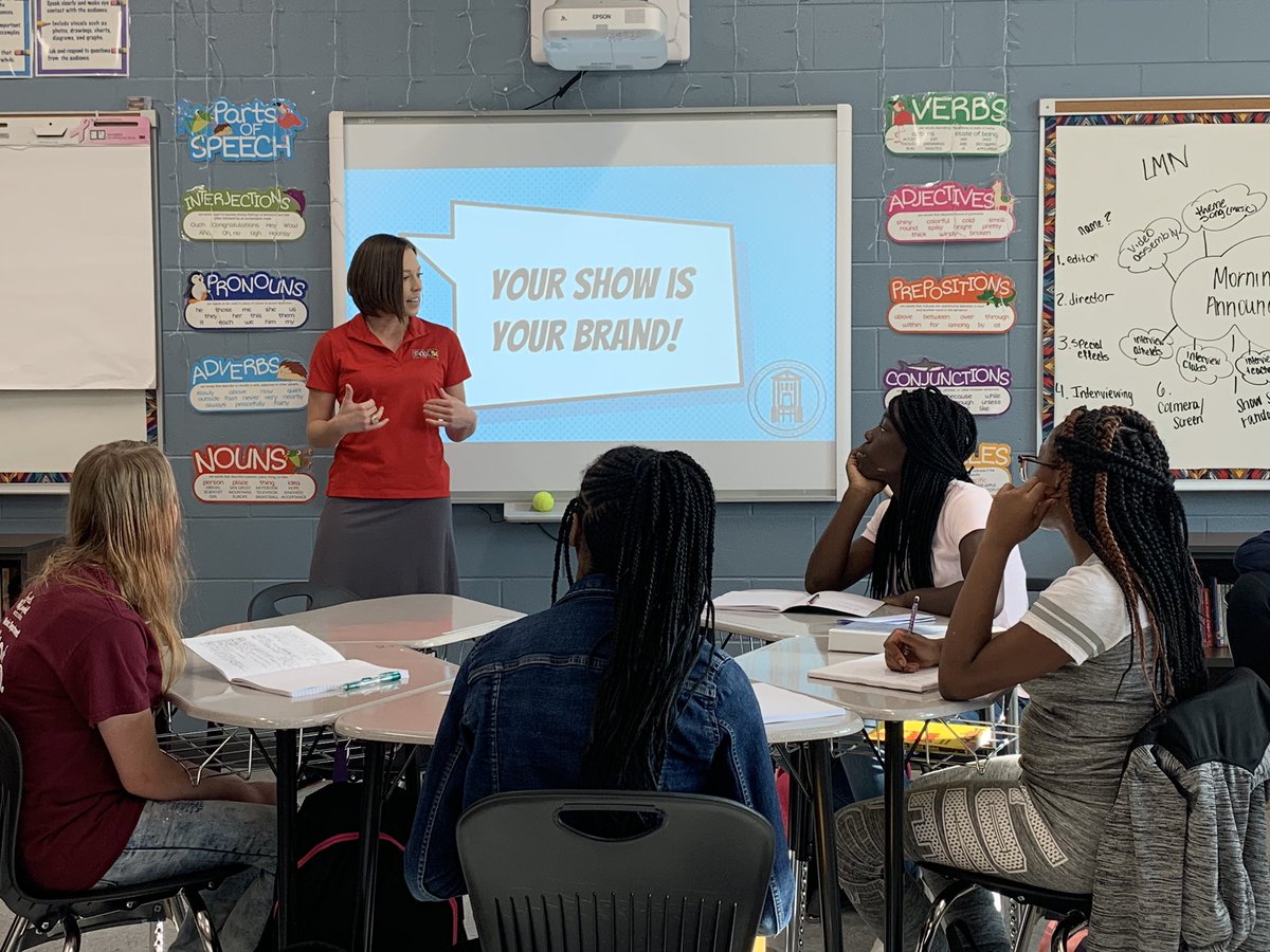 DrTiffanyHall's tweet photo. A huge thanks to Haley Culp from Fox 54!!! She taught our journalism class how to build our brand, get our message out, and know our audience. #whyiteachlmms #affecttheculture @WFXGFOX54 https://t.co/O4JmYkwKO2