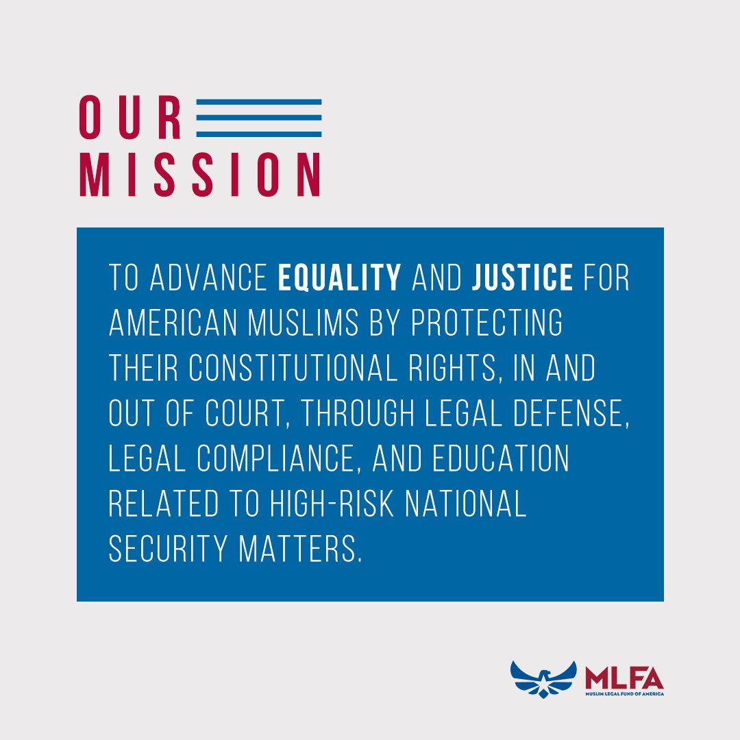 MLFA's tweet photo. #ReligiousFreedom #MLFA #CLCMA #SupportJustice #BuildLegalPower #FreeLegalServices #Criminal #Civil #Immigration #LawCenter #Muslims #Guiltbyassociation #AmericanMuslims #Attorneys #Federalcourt #Justice #LawCenterForMuslims #Injustice #storiesofinjustice #MuslimCommunity https://t.co/nuUIU2FE9m
