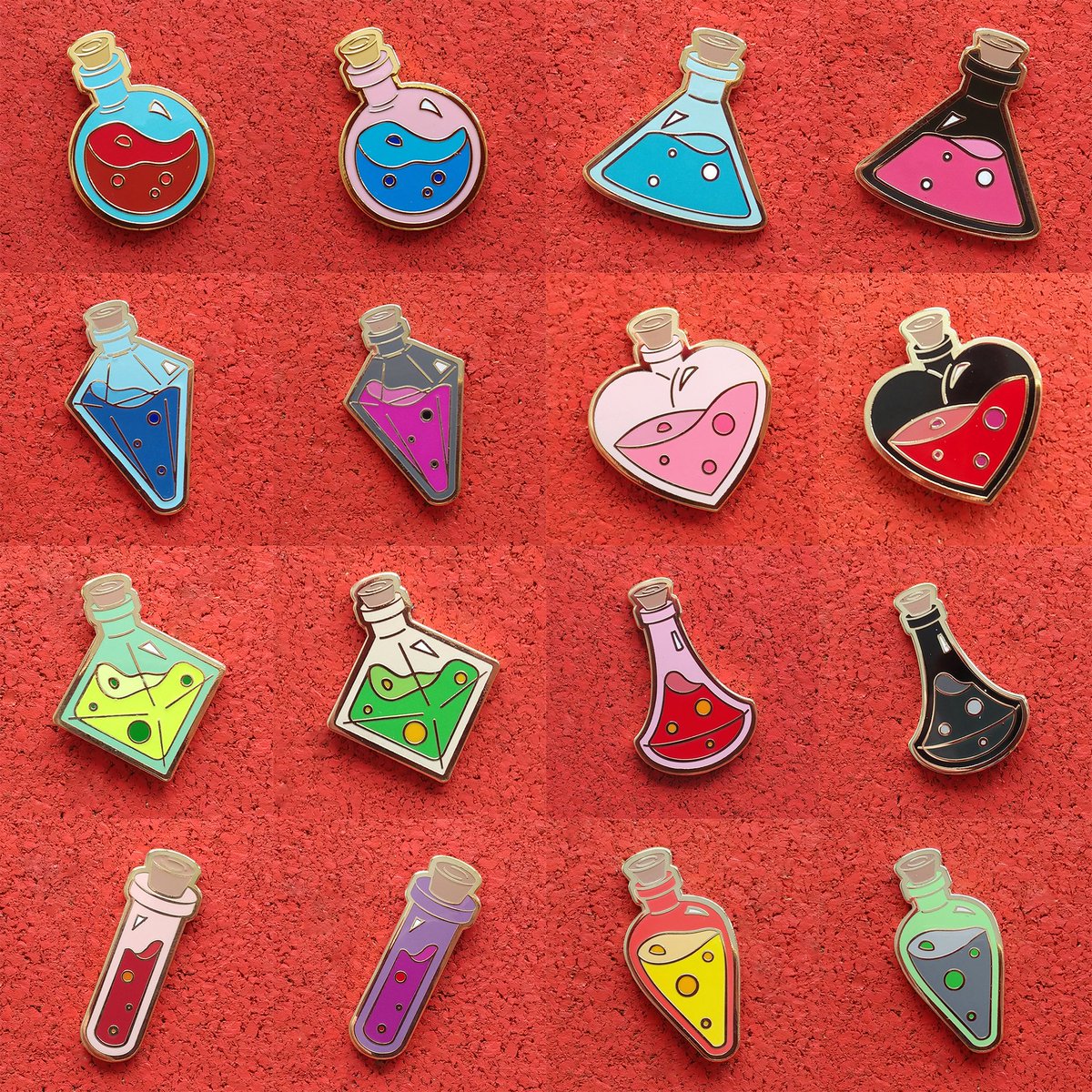 RocketManProps's tweet image. Brought to you by some amazing folks on Kickstarter, the Potion and Poisons pin set are now available on Etsy! Head to RocketmanProps.com to stock up on your magical liquid needs.