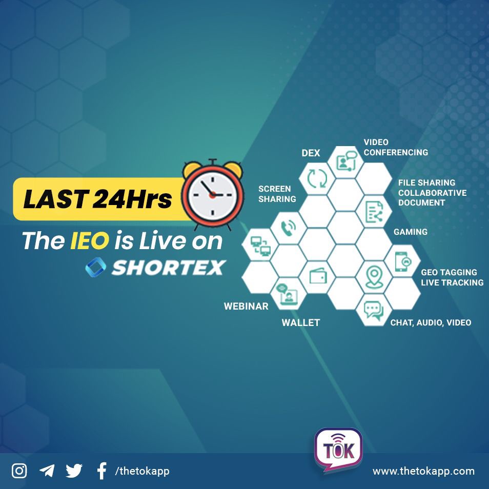 🔴📣 Last 24 hours left | IEO Round 1 📣🔴 Don't miss this opportunity! only last 24 hours left for round 1 to end. Hurry and purchase your tokens now with 20% Bonus!!! IEO IS LIVE ON SHORTEX | 20% BONUS #decentralized #blockchain #crypto #ethereum