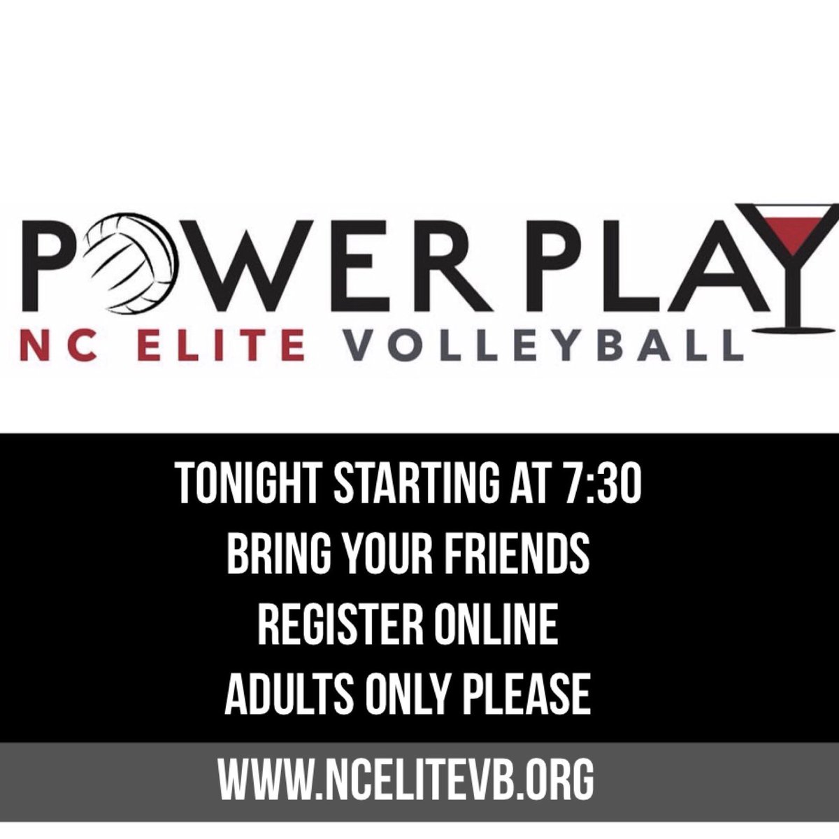 Adults only open play!
Come hang out to play and if you like, enjoy @netsportsnc lounge now serving adult beverages. It will be a great time.