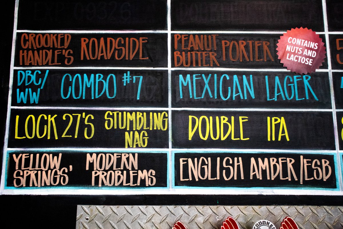 WarpedWing's tweet photo. Celebrating #DaytonBeerWeek with lots of amazing local beers from @crookedhandle, #daytonbeercompany, 
@Lock27Brewing, and @YSBrewery #ontap now at the #brewery! 🍻 #warpedwing #staywarped #shareapintmakeafriend #beerweek #daytoncraftbeer #ohiocraftbeer https://t.co/Dugt9EIXDK