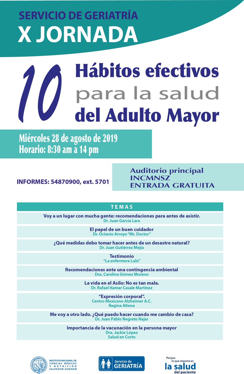 Servicio de Geriatría del INCMNSZ tweet media