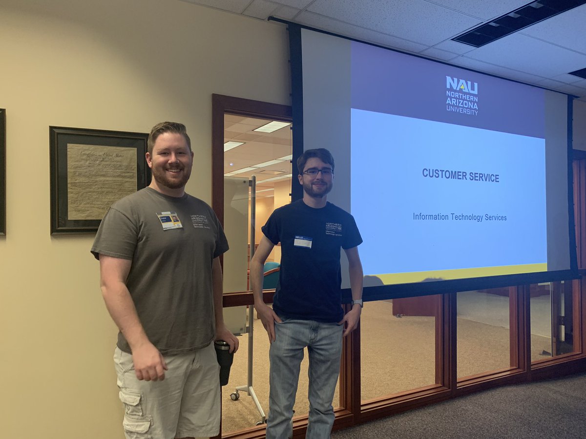 nauits's tweet photo. The @naustc training is in full swing! More than 50 NAU students are being trained so they can provide the best assistance to our #Lumberjacks. 🙌🏽 https://t.co/mEte7NkEyw