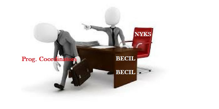 ChandanRaut_'s tweet photo. @Nyksindia and @BECIL_India played thus with the #ProgrammeCoordinators of #NYKS, Before the Term why they have been kicked out @KirenRijiju Ji please take serious note 300 energetic Youths have been destroyed with this step . https://t.co/BXhY0ZT1lO