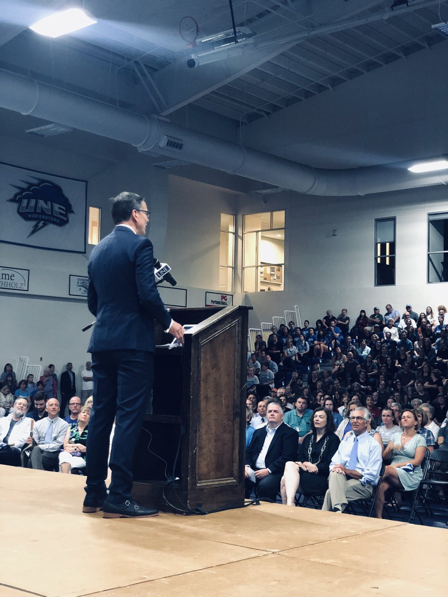 🏆"UNE has the largest #nursing program for pre-licensure students in the state and most recently board pass rate was 98.9%, which means #UNE has the highest three-year average pass rate in #Maine." President <a href="/JamesHerbert/">James Herbert</a> at #UNE 2019 Fall Assembly. #NursingSchool #TheBest