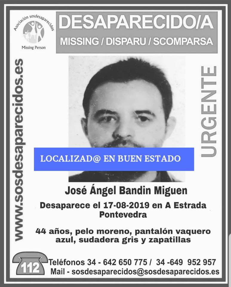 guardiacivil's tweet photo. #BuenasNoticias: 

Localizado José Ángel 👏👏👏 en buen estado!!

Gracias de ❤️ por vuestra #colaboración en la difusión de la #desaparición que había #desaparecido en #AEstrada #Pontevedra |#ALERTADESACTIVA|
#Picofollowers #Gracias por cada RT https://t.co/Hge6EhsXtt