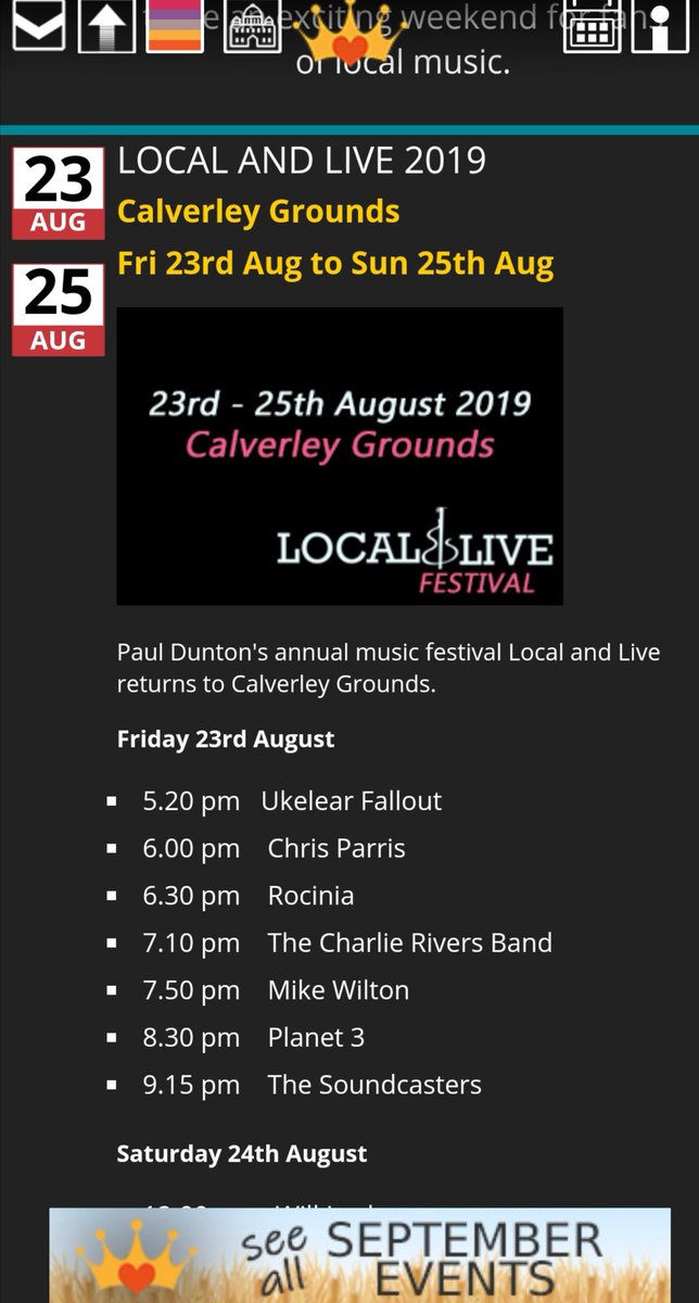 Tunbridge Wells Events 👑 (@tw_events) on Twitter photo I've updated my <a href="/Local_and_Live/">Local & Live</a> entries ready for the weekend, all 6 venues with published lineups on one page. I count 111 performances. Well done and thanks for another fine weekend to <a href="/PaulDuntonmusic/">Paul Dunton</a> and team.
tunbridgewellsevents.co.uk/localandlive I've updated my <a href="/Local_and_Live/">Local & Live</a> entries ready for the weekend, all 6 venues with published lineups on one page. I count 111 performances. Well done and thanks for another fine weekend to <a href="/PaulDuntonmusic/">Paul Dunton</a> and team.
tunbridgewellsevents.co.uk/localandlive