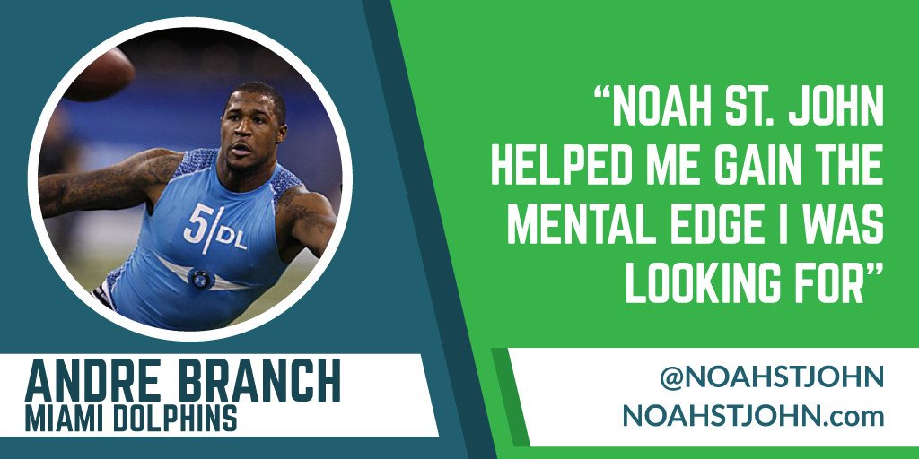 noahstjohn's tweet photo. “Noah St. John helped me gain the mental edge I was looking for. His methods helped me perform at my highest level without strain, and I saw better results immediately using his system.” - Andre Branch
.
https://t.co/XE3uOltIXD
.
#makepositivitylouder #perspective #AndreBranch https://t.co/L2WyDESho4