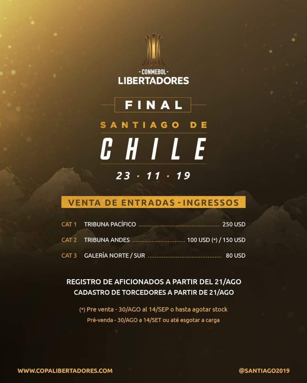 Código Deportivo on Twitter "CONMEBOL entregó precio de las entradas