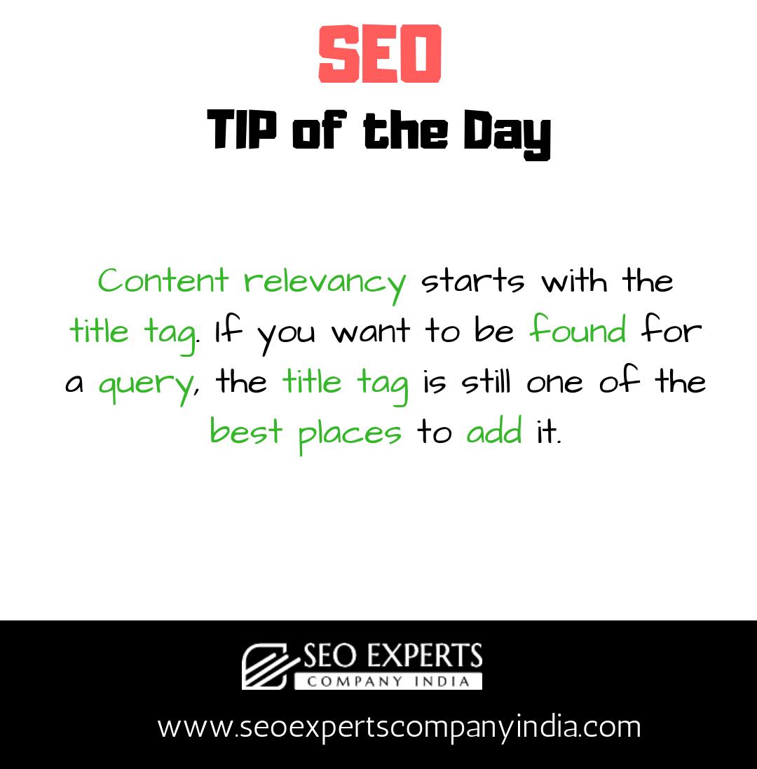 expertscompany's tweet image. #Contentrelevancy starts with the #titletag. If you want to be found for a #query, the title tag is still one of the best places to add it.

For more tips: seoexpertscompanyindia.com/blog/

#Content #TitleTagImportance #SEOExpertsCompanyIndia #seocompany #seoservices #DigitalMarketing