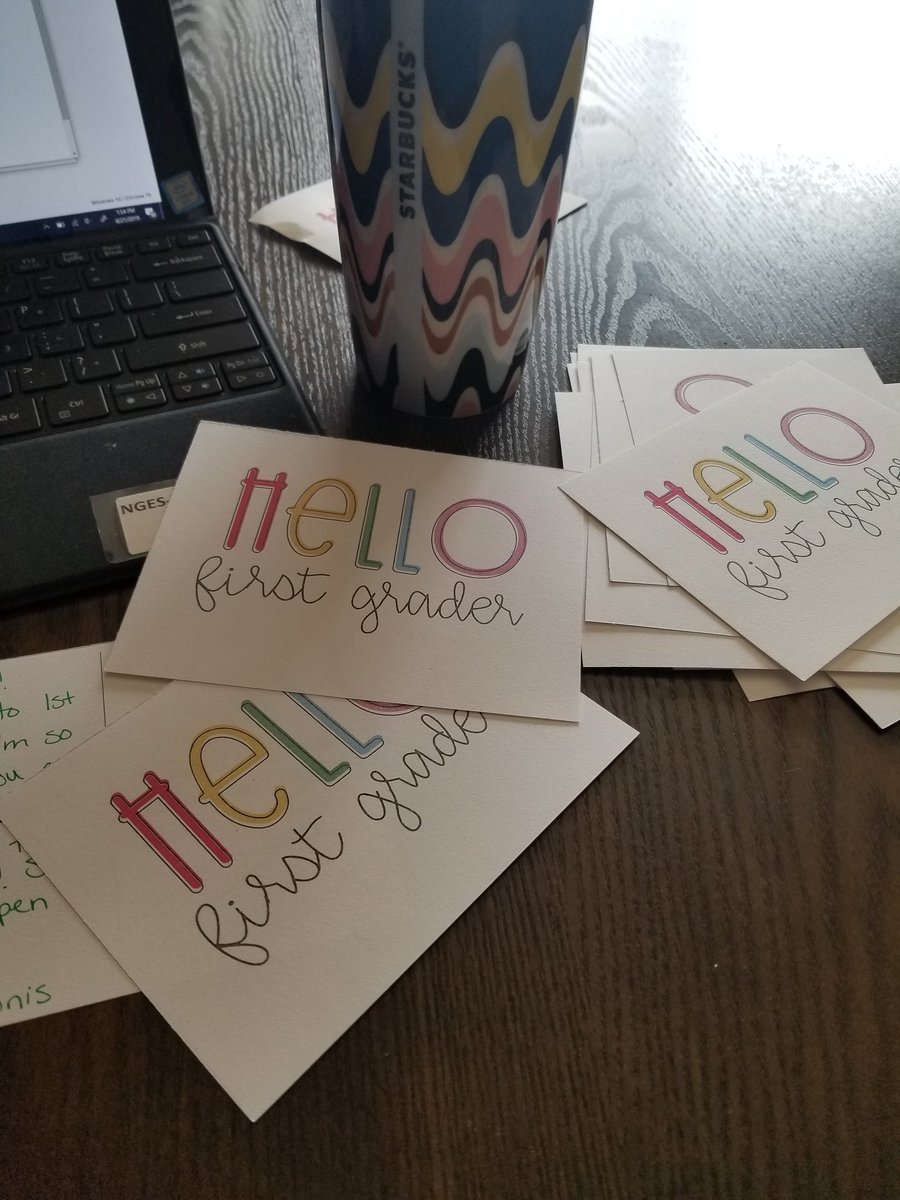 madalynsimonis's tweet photo. Writing my postcards to my incoming class! Can't wait to meet 23 new kiddos and learn with them! #teacherlife #relationshipsfirst #kidsfirstalways #nges https://t.co/ZSAKwk3waz