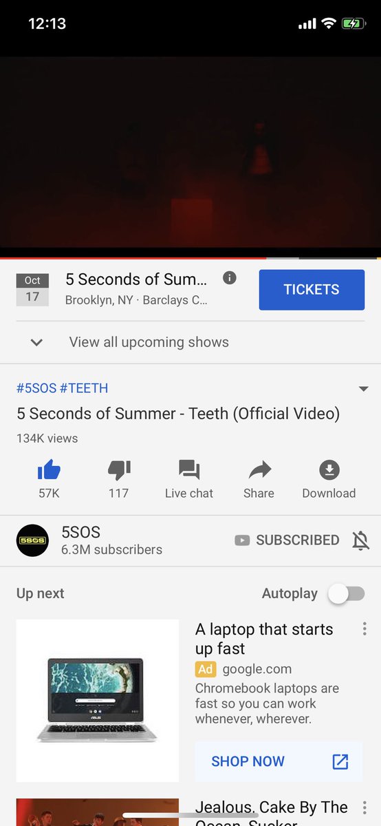 it’s been like 9 minutes and the views already on teeth are crazy!! #5SOSTEETH <a href="/5SOS/">5 Seconds of Summer</a> xx - Vic