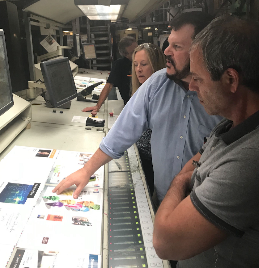 ABAJournal's tweet photo. Behind the Design: Ready for the newly redesigned ABA Journal? The Journal is getting a new look and feel kicking off with the September-October 2019 issue. Be on the lookout for it next month! @KevDavis @ArtByBrenan #behindthedesign #quadgraphics
Photos by @Molly_McDonough https://t.co/HFhicyh9Oc