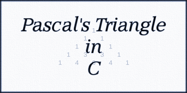 code_in_c's tweet image. Pascal’s Triangle in C
codedrome.com/pascals-triang…
#cprogramming #programming #coding