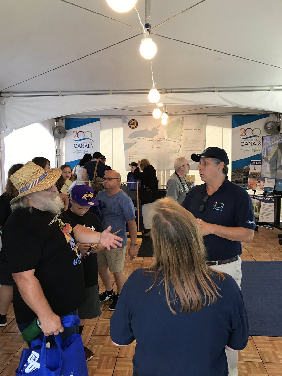 NYSCanalCorp's tweet photo. The rain’s not stopping us! Come and learn about the New York State Canal System in our booth at The Great @NYSFair and check out our model lock to see how a lock works. https://t.co/J73WD7kg3n
