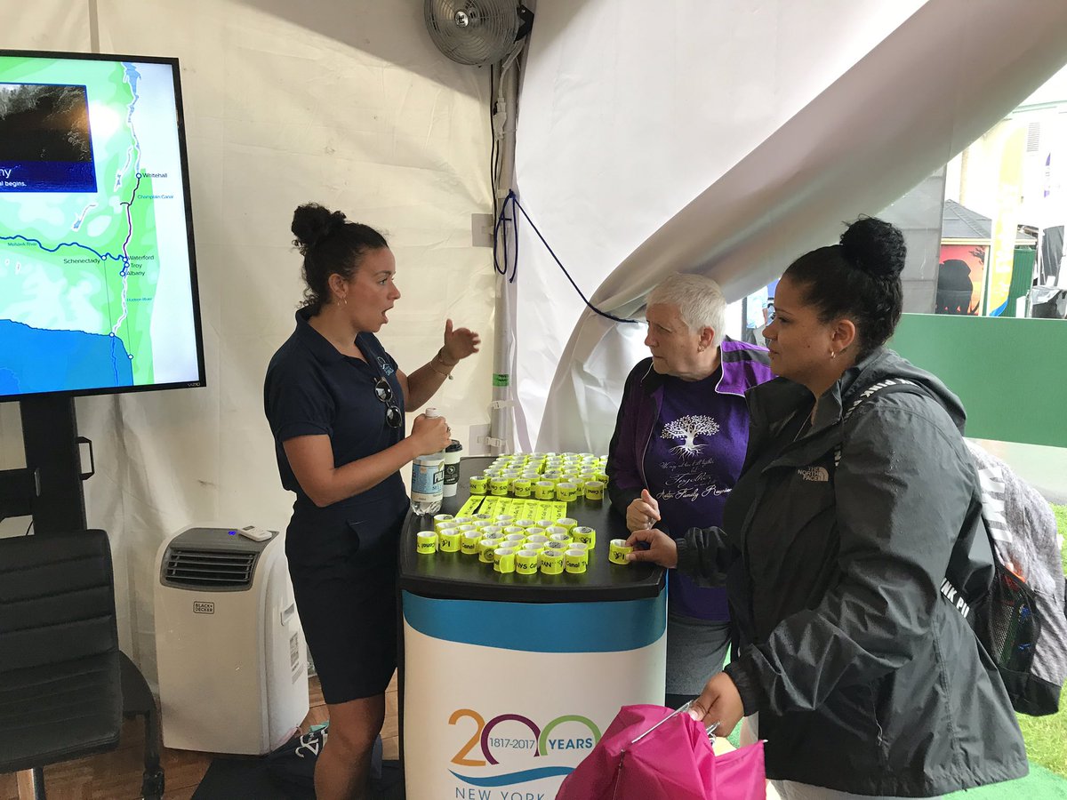 NYSCanalCorp's tweet photo. The rain’s not stopping us! Come and learn about the New York State Canal System in our booth at The Great @NYSFair and check out our model lock to see how a lock works. https://t.co/J73WD7kg3n