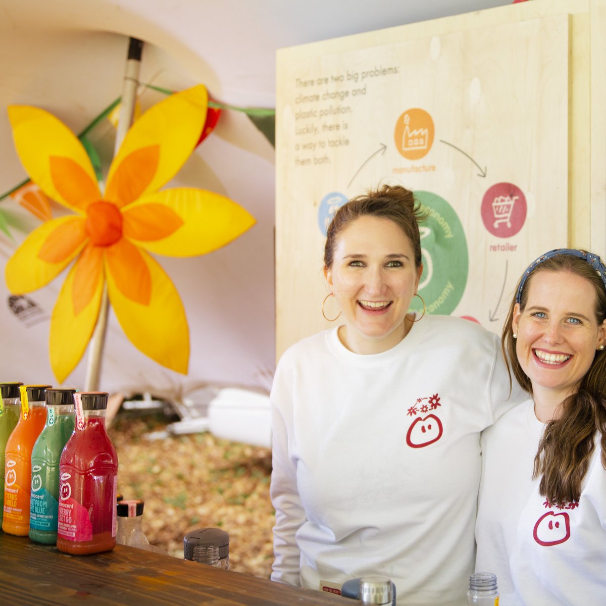 ThinkhouseIE's tweet photo. We loved working with @innocentIreland at @ATNfest this year to create Goodstock, a sustainable hub featuring everything from meditation to making fashion from old tents. It was wall-to-wall wellness, sustainability and smiling faces. #THWork #Goodstock https://t.co/7IMiwXjOhc