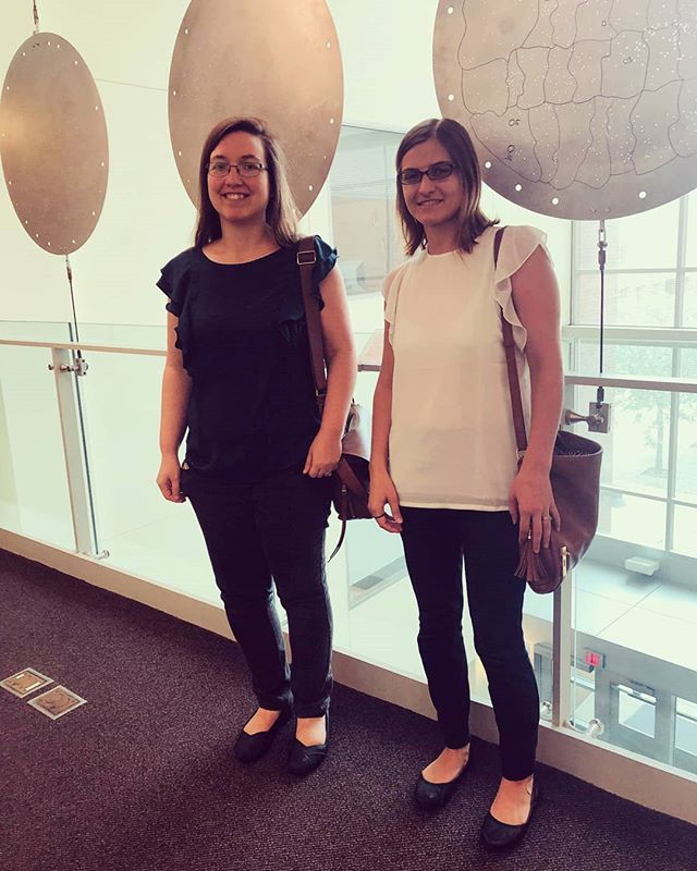 HowWeScience's tweet photo. That moment when you come into the office and are twinning with your advisor! I must be subconsciously trying to emulate Annika 😁 Like advisor like grad student, I guess? #physics #advisor #gradschool #ccapp #osu #gemini #twins https://t.co/iNUz3ChUd8 https://t.co/wSkbtIsPdv