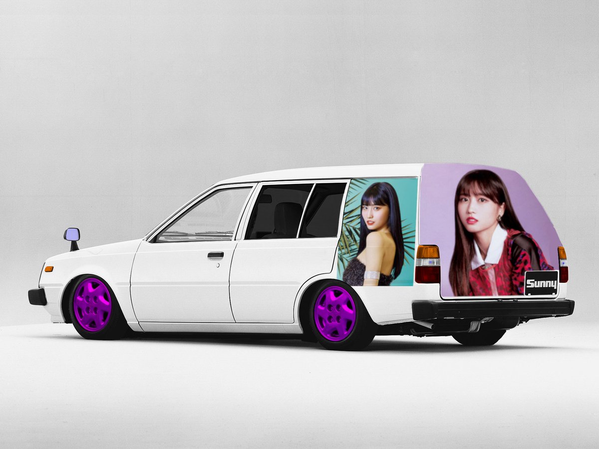 ট ইট র 9a Z Twiceが解散したら暴れる 日産のサニーadバンをベースに Twiceのモモ仕様にしてみたが パソコンで加工しただけ ホイールは初代プリメーラ純正で ピンク色に塗っただけ あとローダウンさせた 苦労した 元画像はモノクロだったので