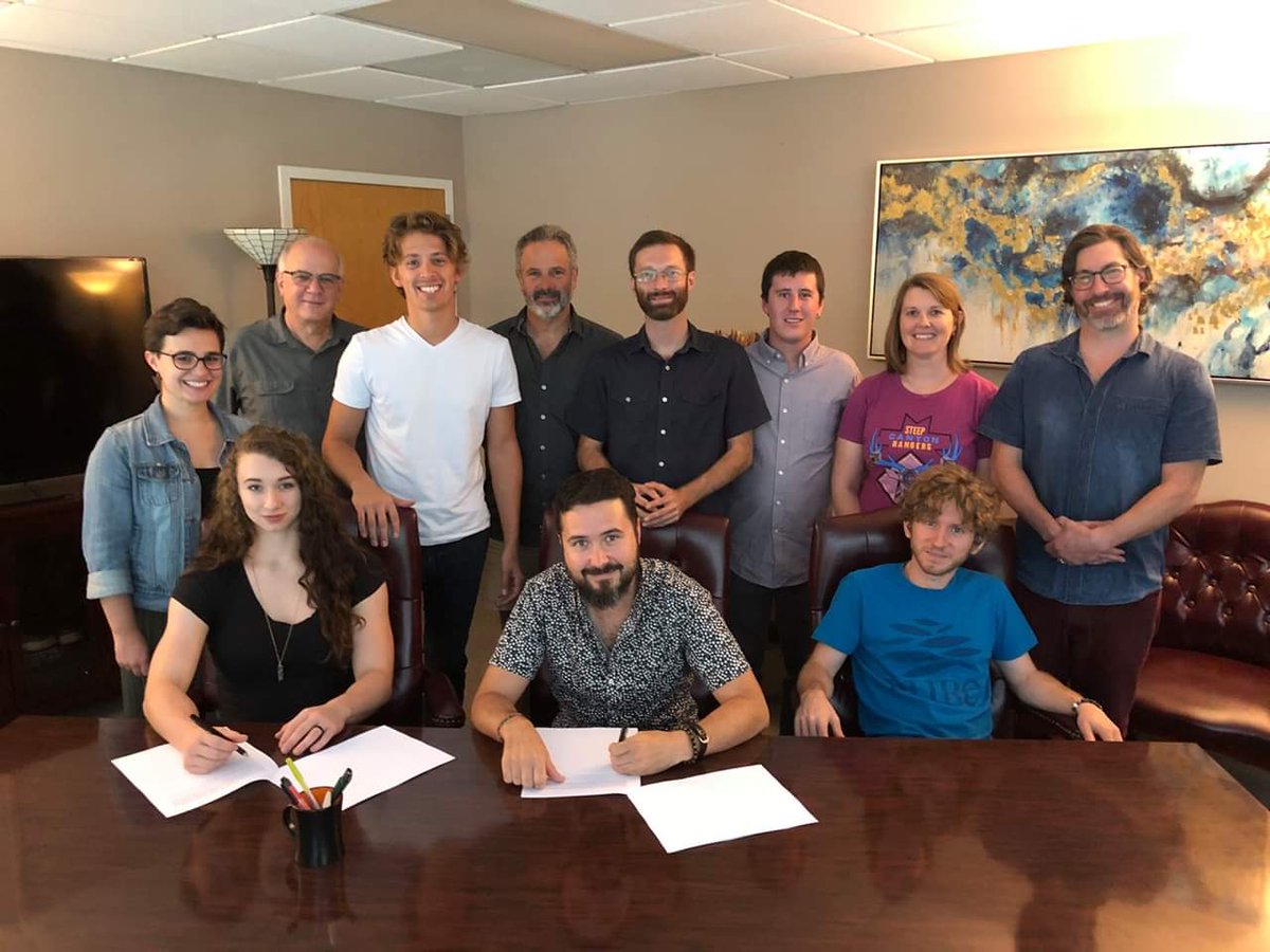 FiresideFolk's tweet photo. If you haven't heard the big news yet, we announced yesterday that we signed our first record deal with @MtnHomeMusic! We will be releasing our 3rd album with them and will also be releasing a single very soon! Follow us on @Spotify to hear the single when it drops! Stay tuned! https://t.co/ITBVwR3QOZ