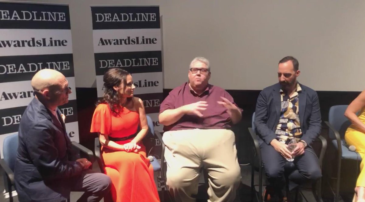 DEADLINE's tweet photo. .@DeadlineDominic sat down with the cast of @HBO's #VEEP to talk about the Emmy-winning comedy's final season | WATCH the full conversation here: https://t.co/6enKmHzkMc https://t.co/C1SDiq93S9