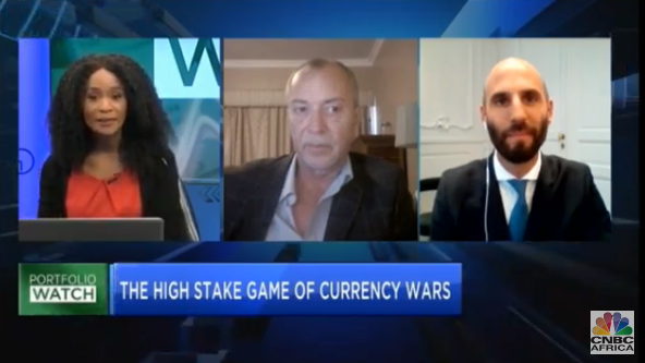 cnbcafrica's tweet photo. [ON AIR] Tune in on #CNBCAfrica for the latest #PortfolioWatch episode where we take a look at the high stake game of currency wars. You can also watch here >> https://t.co/UGlvJiCZ98 https://t.co/rf3eQyN12o