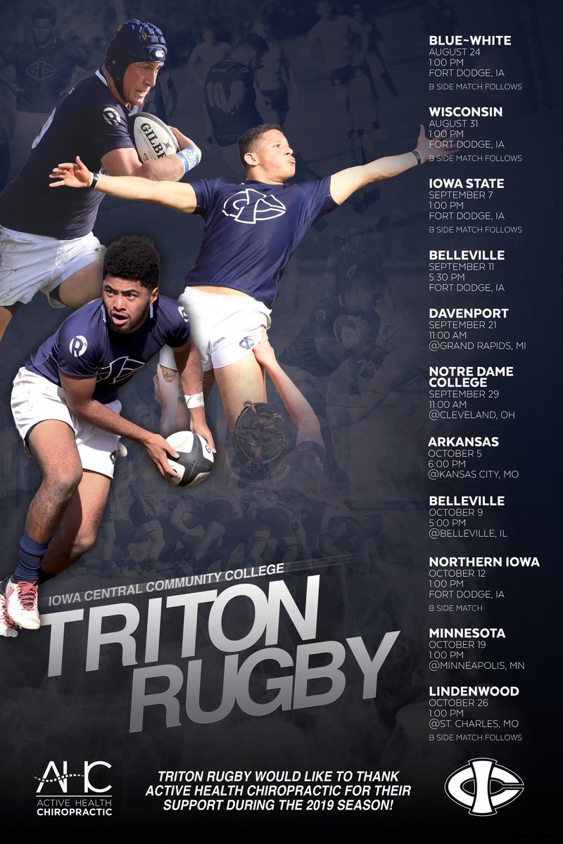 ICCCRugby's tweet photo. 2019 Triton Rugby schedule @IowaCentral @ICTritons https://t.co/IWKrjmdw1t