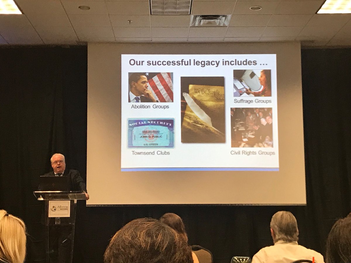 LaurieCLiles's tweet photo. “Advocacy is in our DNA,” ⁦@NatlCouncilNPs⁩ CEO Tim Delaney tells ⁦@aznonprofits⁩, citing the abolition, women’s suffrage and civil rights movement. We need to use our voice! #EngageNonprofits #TransformAZ https://t.co/0howq71N9A