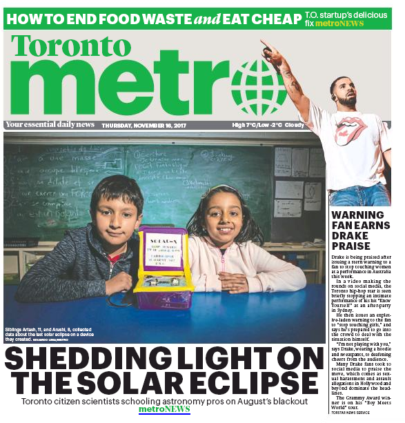 wonrobot's tweet photo. 2 years ago today: #2017TotalSolarEclipse. Collected 150,000 data points on temperature, brightness, humidity change with our #LunchBox device. https://t.co/ugUMWDE0Bt Project featured in Metro @TorontoStar & won @RASCTC Jesse Ketchum Award. Next one in US/Canada on 8 April 2024 https://t.co/EjiefcULrB