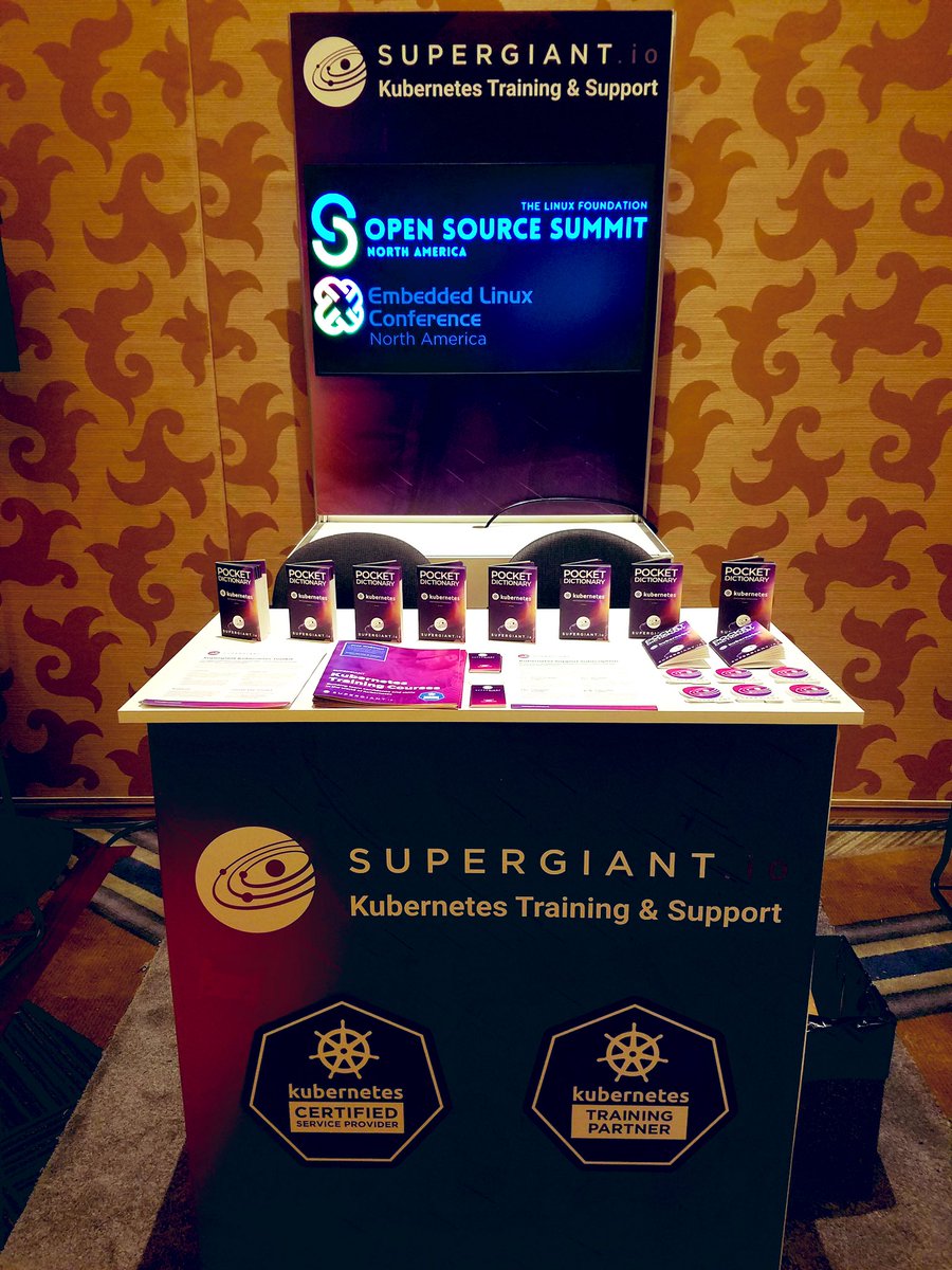 supergiantio's tweet photo. Are you attending #OSSummit ? Visit the Supergiant team at our booth and learn about Kubernetes! #k8s https://t.co/I4LEypkbbh