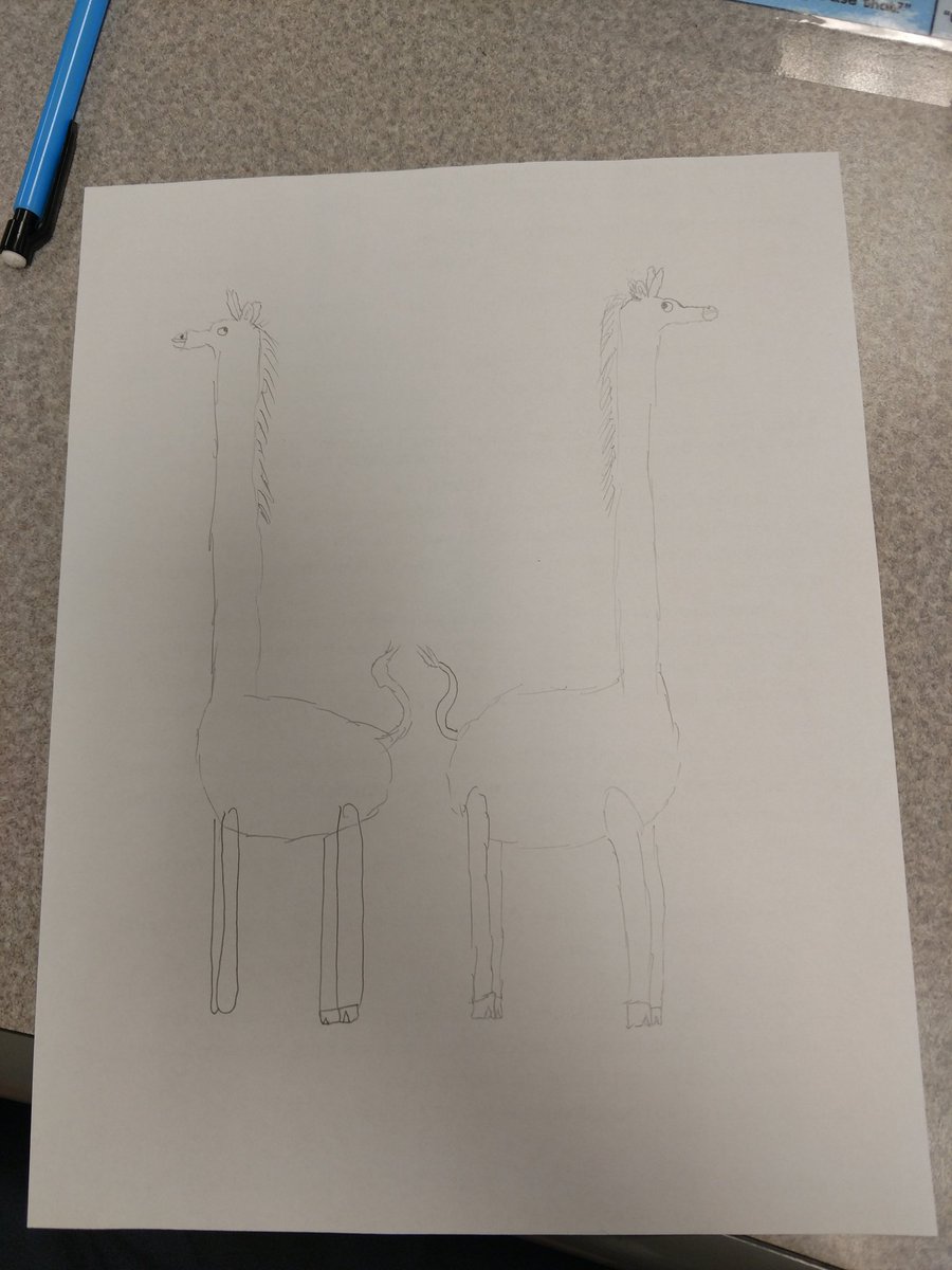 kweseman11's tweet photo. This didn't quite go as planned (I was really hoping some kids would draw the structure of a paragraph...) but I did find out I have some pretty creative students. Pictured: a pear-A-graph and a pair of giraffes. https://t.co/OP27G1GVUf