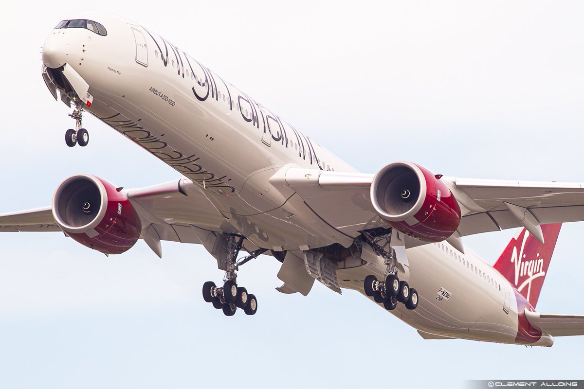 CAlloing's tweet photo. UK time today at #Toulouse ! Mamma Mia performing her Customer Acceptance Flight and 2nd #A350 #A35K @British_Airways on First Flight ! @VirginAtlantic #avgeeks #avgeek #toulouse #AIB05NU and #AIB01FS https://t.co/TJox7iAULy
