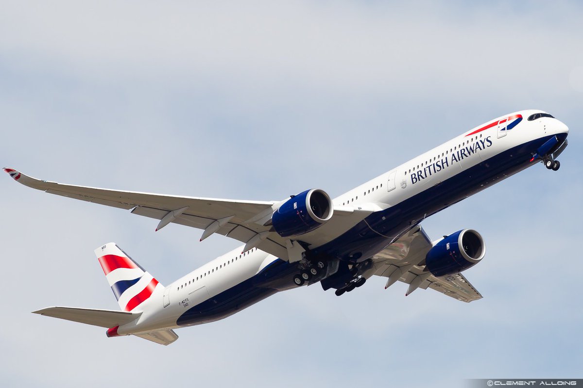 CAlloing's tweet photo. UK time today at #Toulouse ! Mamma Mia performing her Customer Acceptance Flight and 2nd #A350 #A35K @British_Airways on First Flight ! @VirginAtlantic #avgeeks #avgeek #toulouse #AIB05NU and #AIB01FS https://t.co/TJox7iAULy