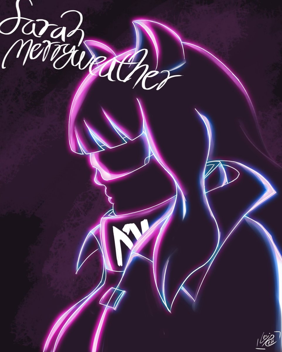 toquette_'s tweet photo. a warming up piece that i end up working for 4-5 hours 'cuz im too getting into it ((despite me having deadlines for comifuro HAHAHA))

Sarah Merryweather by @BlackboltLW 

#catbytes #neon #doodle https://t.co/OdlKipMFfk
