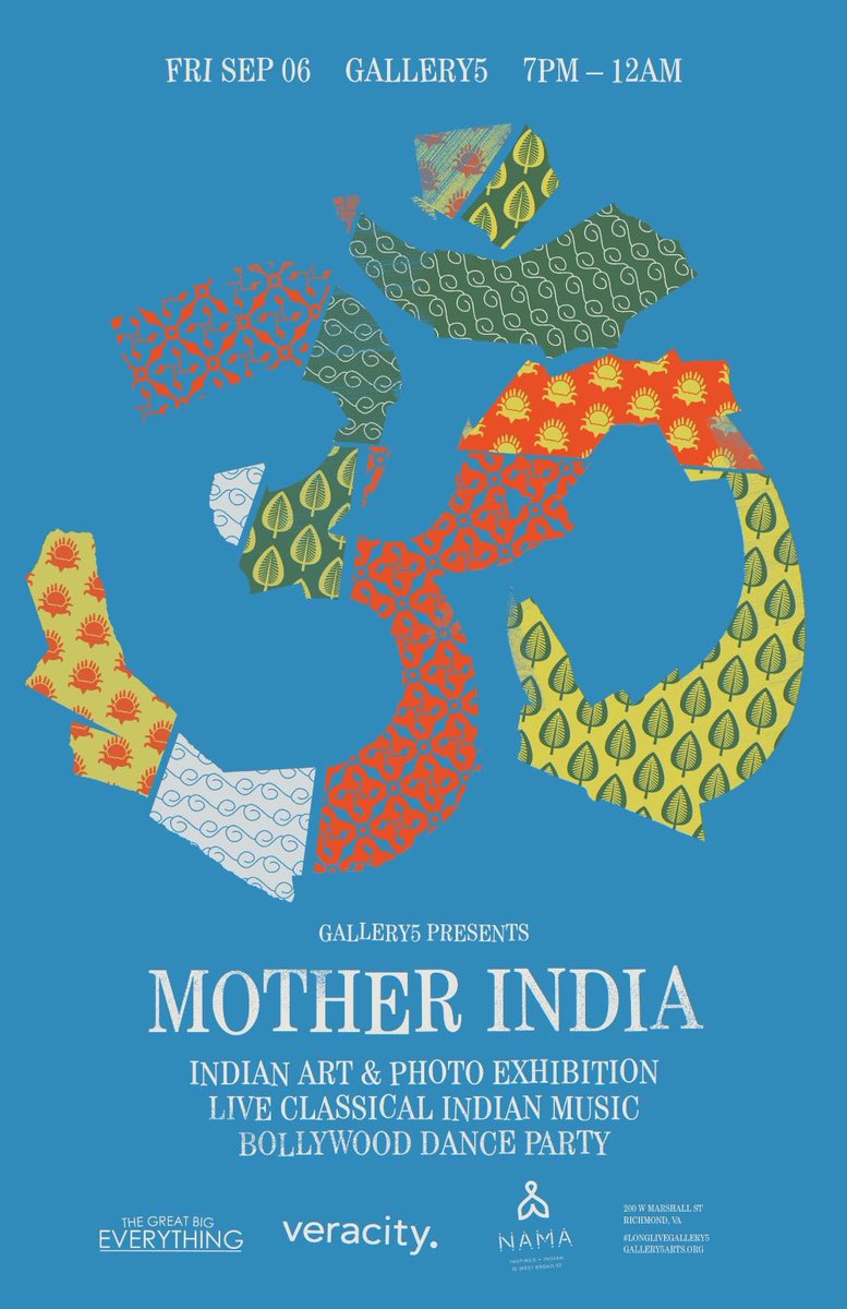 gallery5arts's tweet photo. Classical Indian music and dance, art, film, and photo show, @PrabirRVA trio, and #Bollywood dance party. This is going to be awesome! ❤️🇮🇳❤️ Fri Sept 6 #firstfriday More info: https://t.co/tqnxFm1Dhv #rva #rvafirstfriday https://t.co/txdZ5A3oz4