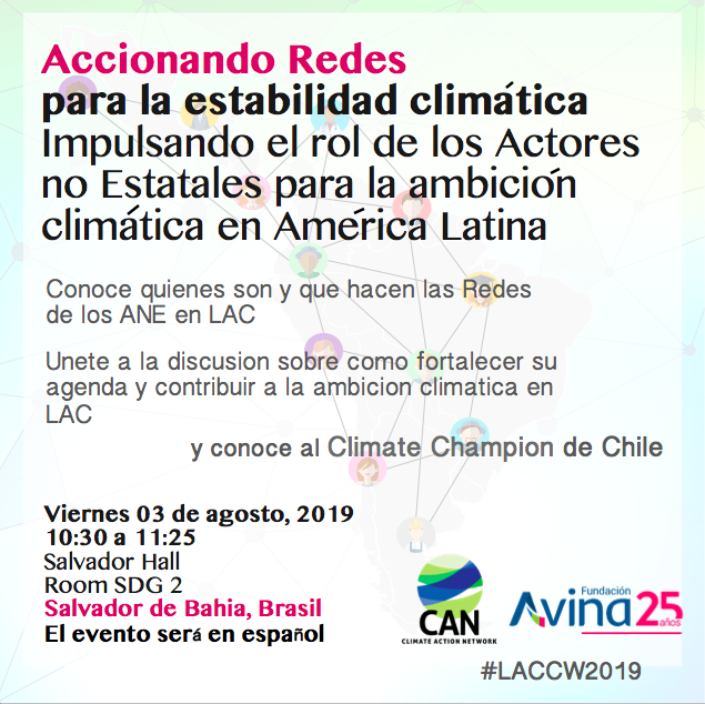 💚¿Quieres saber las redes de #ActoresNoEstatales en #LAC? 
Conoce quiénes son y que están haciendo en #LACCW. Participa con nosotros este viernes 23 a las 10:30 /roomSDG2. No te pierdas las palabras de apertura de @gmunozabogabir Climate Champion de Chile.  RT!