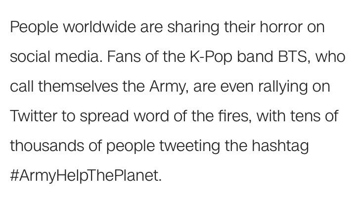 Armylegends, we can spread awareness about the issue, let’s use our power #ARMYHelpThePlanet #PrayforAmazonas