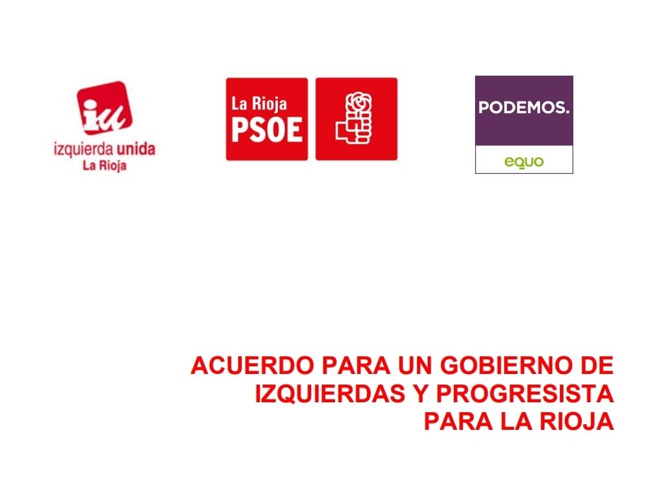 Podemos_LaRioja's tweet photo. Desde mañana jueves hasta última hora del viernes, Podemos La Rioja someterá a consulta de sus bases el acuerdo rubricado en el día de hoy para la conformación de un Gobierno de progreso en La Rioja. https://t.co/oIIbWdionk