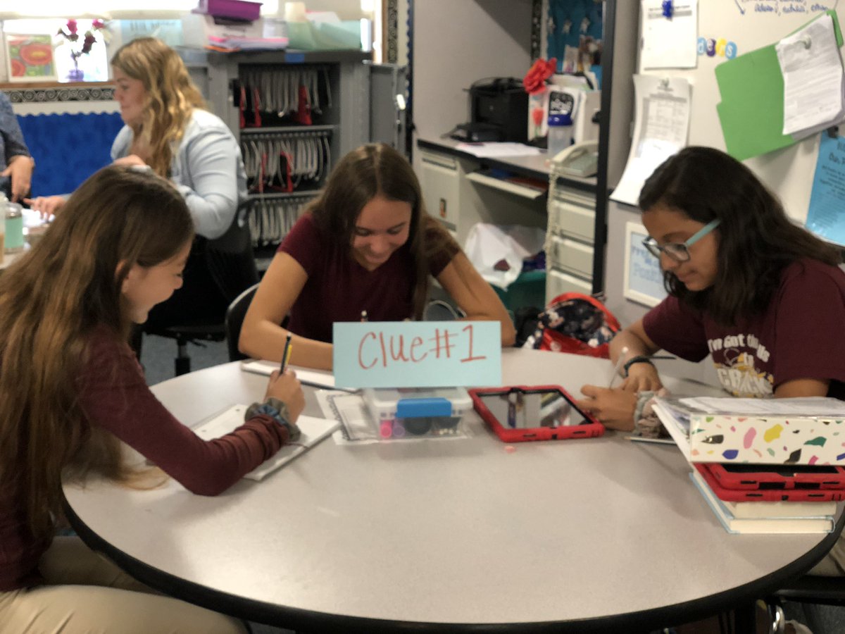FeasterCharter's tweet photo. .#feastermiddle Ss in Mrs. Trujillo's #eighthgrade class did a Columbian Exchange Escape Room activity - they connected historical clues to solve puzzles! Ss also created code nicknames using their favorite fruit &amp; first letter of their name (my fave, Mango Rama)! #FeasterLearns https://t.co/7so6AT85XX