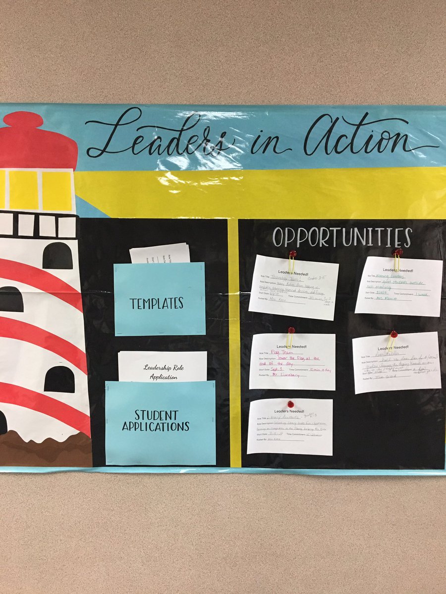 LPELeaders's tweet photo. Our Leaders in Action board is up and running! Leadership Roles can range from Morning Greeter to Student Lighthouse Council. Students apply for the role they think will best fit them.  @TheLeaderinMe #Empower #TeachingIsOurSuperpower https://t.co/iylDZyz6bP