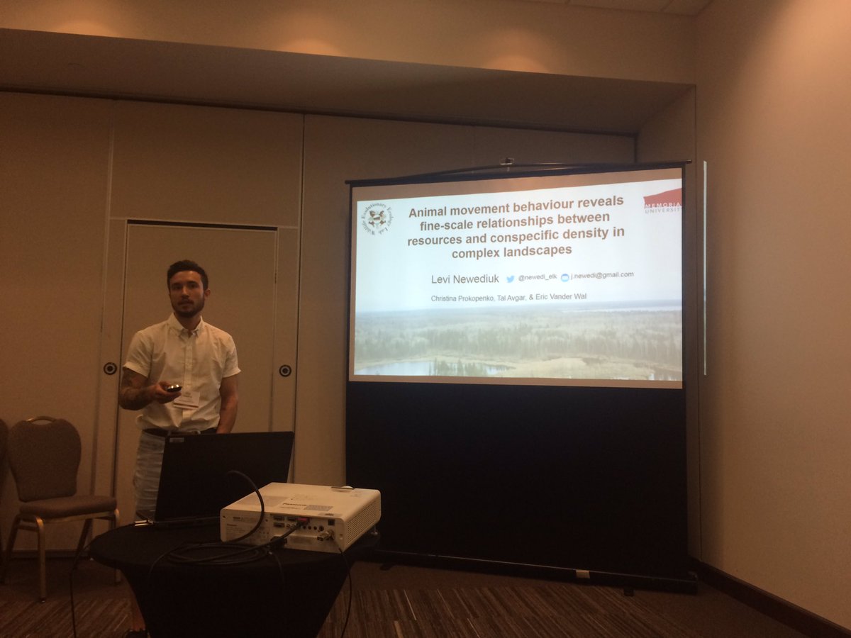 Why are elk selecting to move to certain habitats rather than others? <a href="/newedi_elk/">Levi Newediuk</a> discusses results from habitat selection models and emphasizes that density and resources interplay at a fine level #EcoEvoEnto2019 #CSEE2019