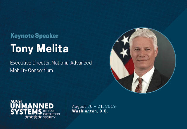 AUVSI's tweet photo. 'Tony Melita, Executive Director of @NAMConsortium, we are looking forward to your #keynote at #USDPS19
https://t.co/jRSadXa3Rm https://t.co/Sar7D4nJbT