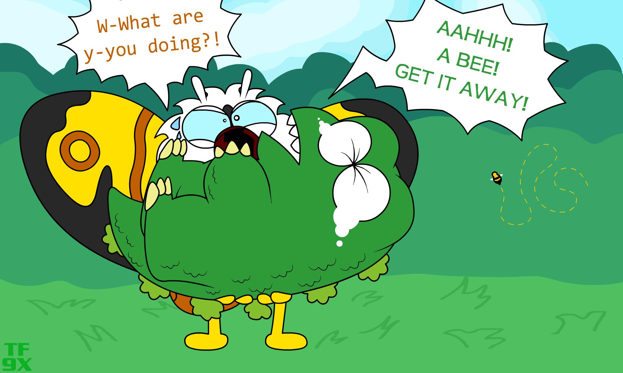 X 上的Terraformer9x：「Oh no! There's a bee! Godzilla is doomed! (And so is  Mothra's back.) Yep, Goji is afraid of bees. heheh #Godzilland #Godzilla # Mothra t.cohuvxsWqvLi」  X