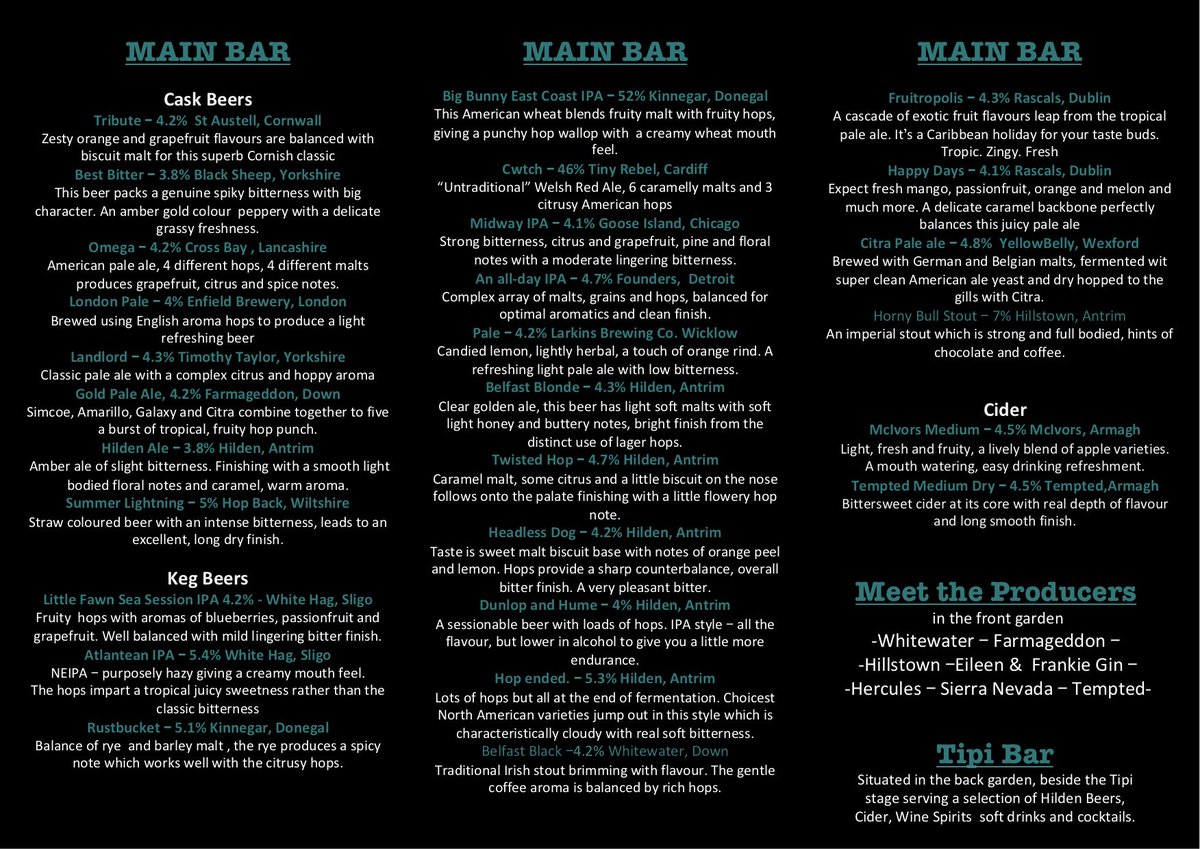 hildenbrewery's tweet photo. Beer list for the festival! - have you got your ticket yet? If not head on over to https://t.co/MSWRNkkPw2 for tickets and further information. https://t.co/aKxqYPmMXI